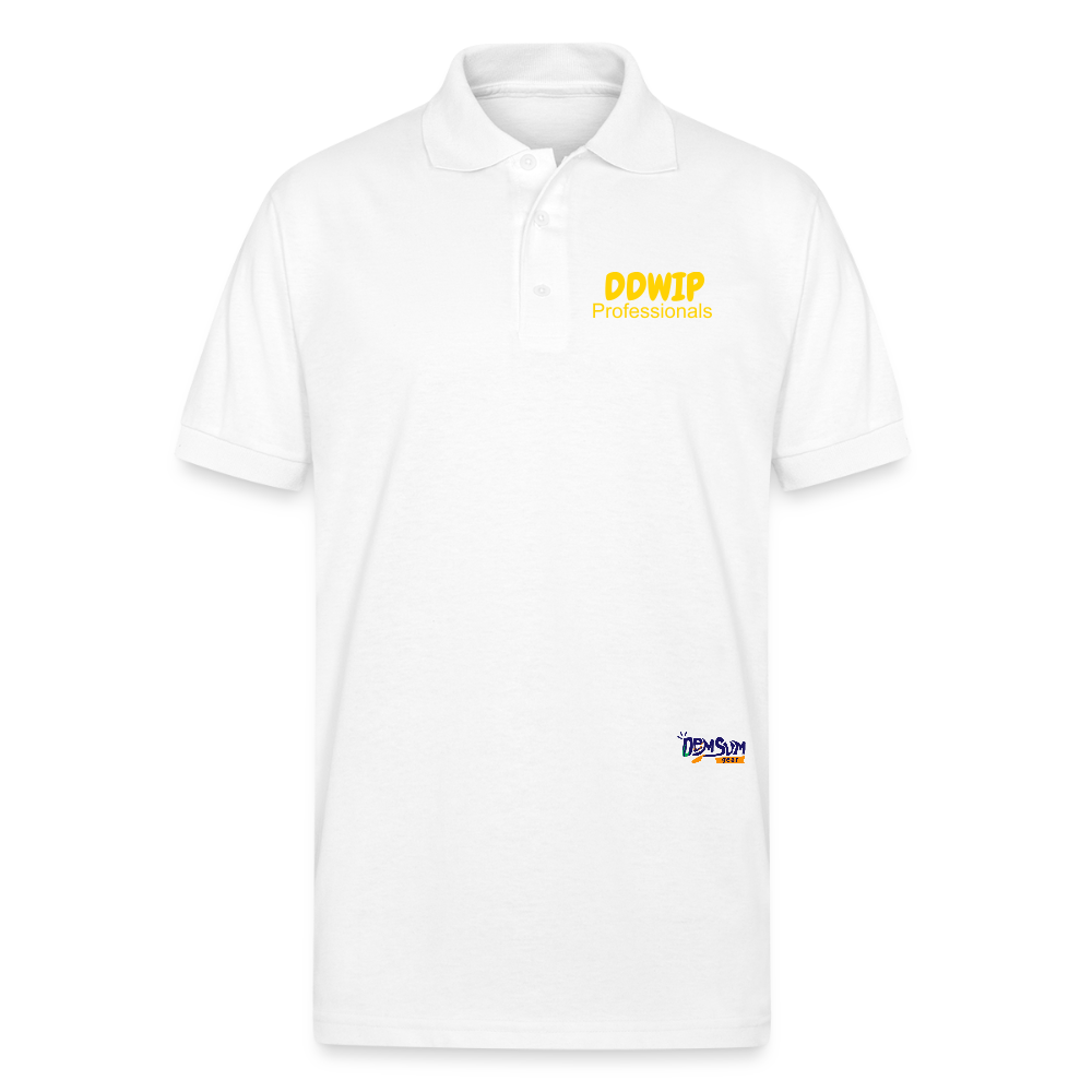 DDWIP Pro Gold letter Gildan Unisex 50/50 Jersey Polo - white