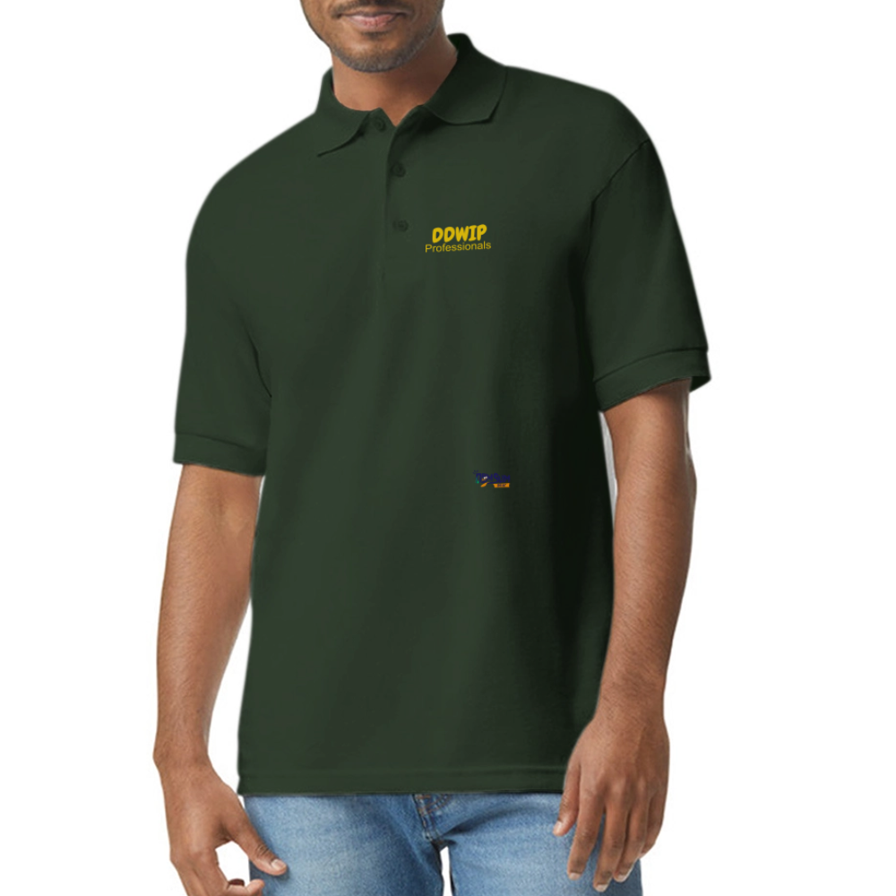 DDWIP Pro Gold letter Gildan Unisex 50/50 Jersey Polo - forest green