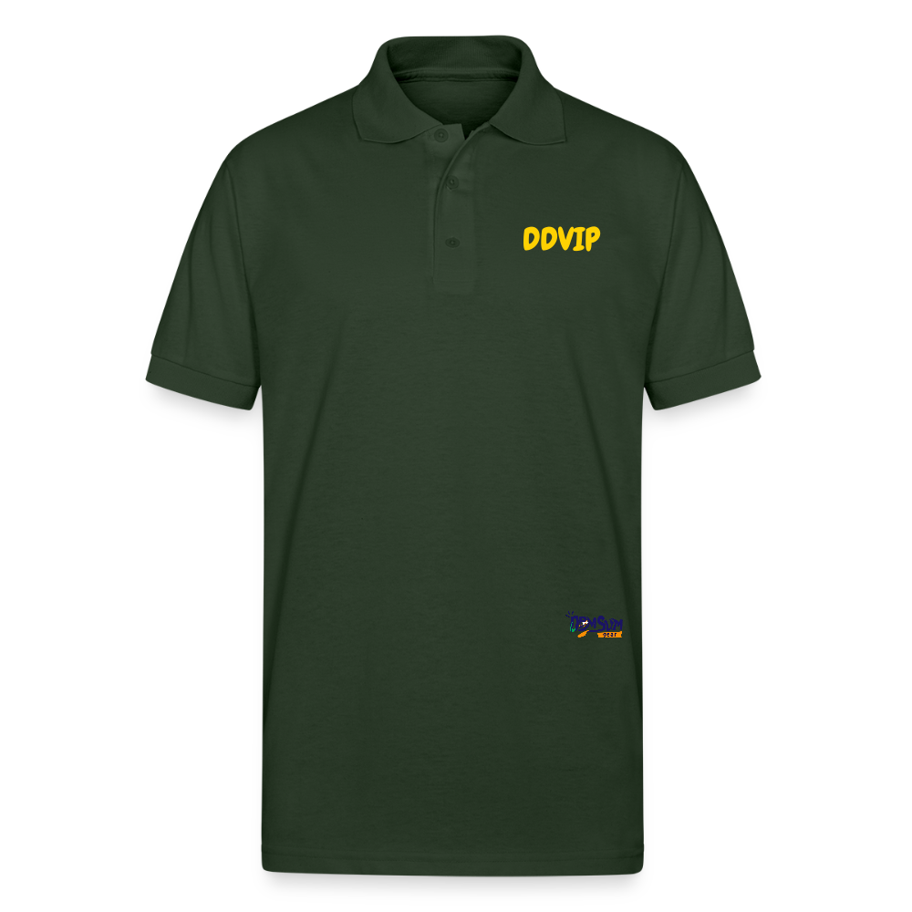 DDVIP Gold letter Gildan Unisex 50/50 Jersey Polo - forest green