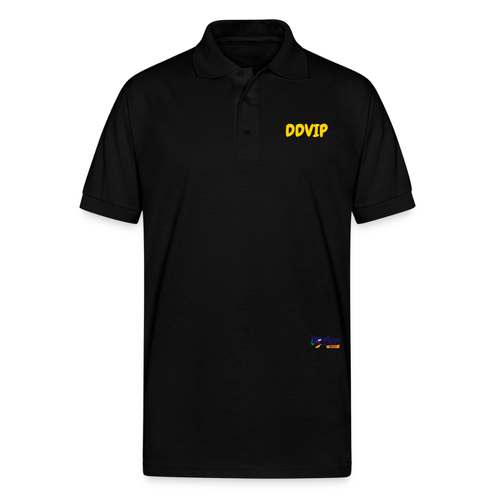 DDVIP Gold letter Gildan Unisex 50/50 Jersey Polo - black