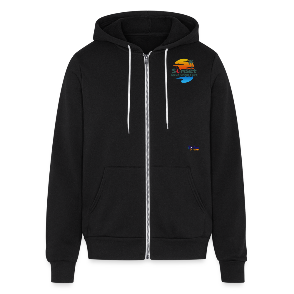 Zip Hoodie SUNSET CHARACTERS COLORFUL - black