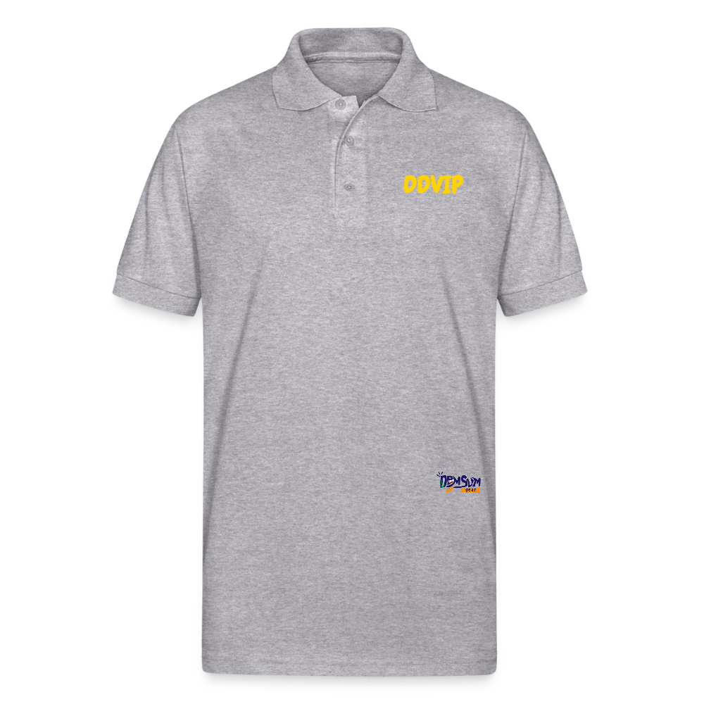 DDVIP Gold letter Gildan Unisex 50/50 Jersey Polo - heather gray