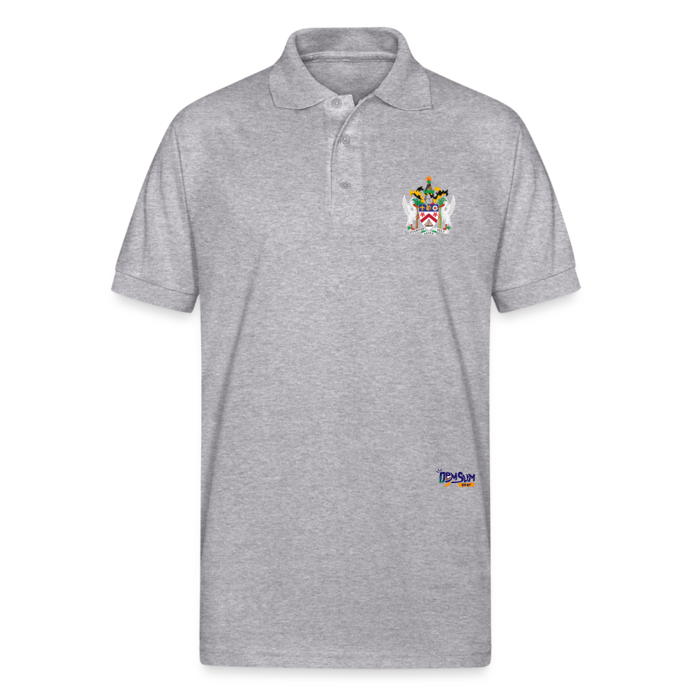 St Kitts n Nevis  Unisex 50/50 Jersey Polo - heather gray