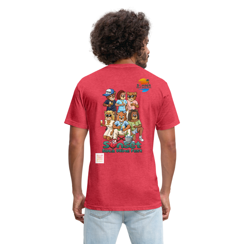 Sunset Char & Barcode Fitted - heather red