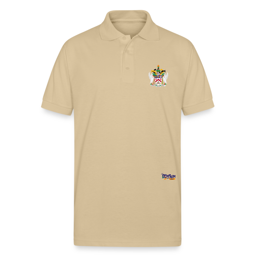 St Kitts n Nevis  Unisex 50/50 Jersey Polo - Sand