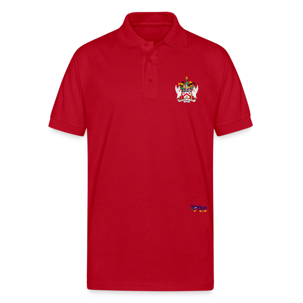 St Kitts n Nevis  Unisex 50/50 Jersey Polo - red