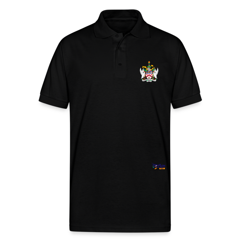 St Kitts n Nevis  Unisex 50/50 Jersey Polo - black