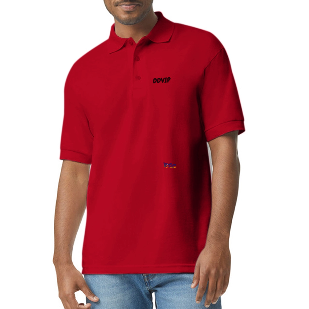 DDVIP Gildan Unisex 50/50 Jersey Polo - red