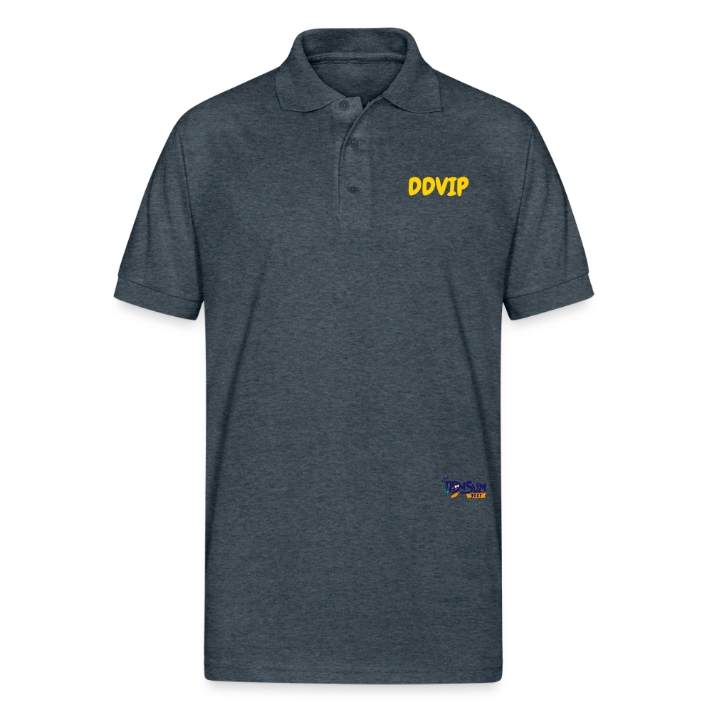 DDVIP Gold letter Gildan Unisex 50/50 Jersey Polo - deep heather
