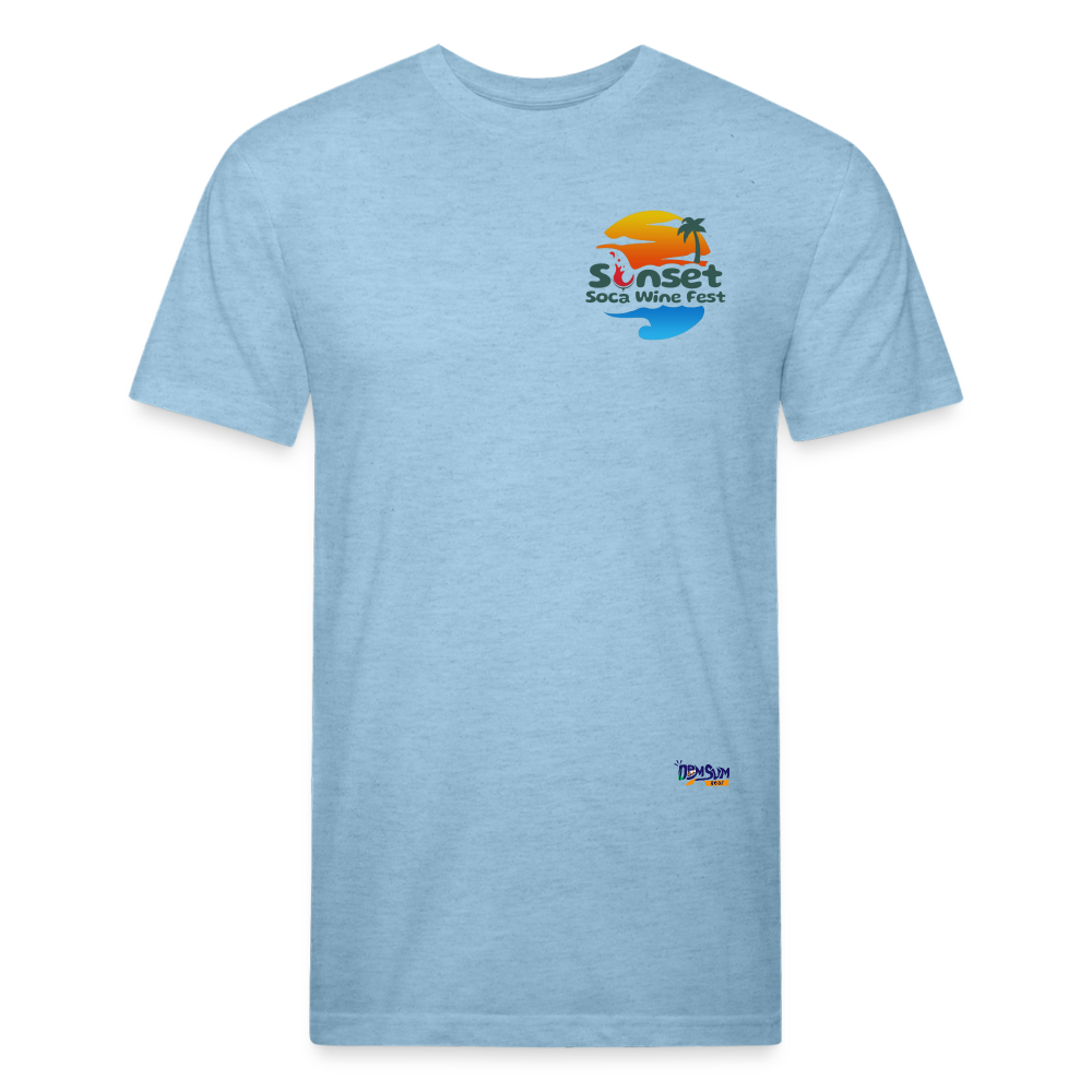 Sunset Char & Barcode Fitted - heather blue
