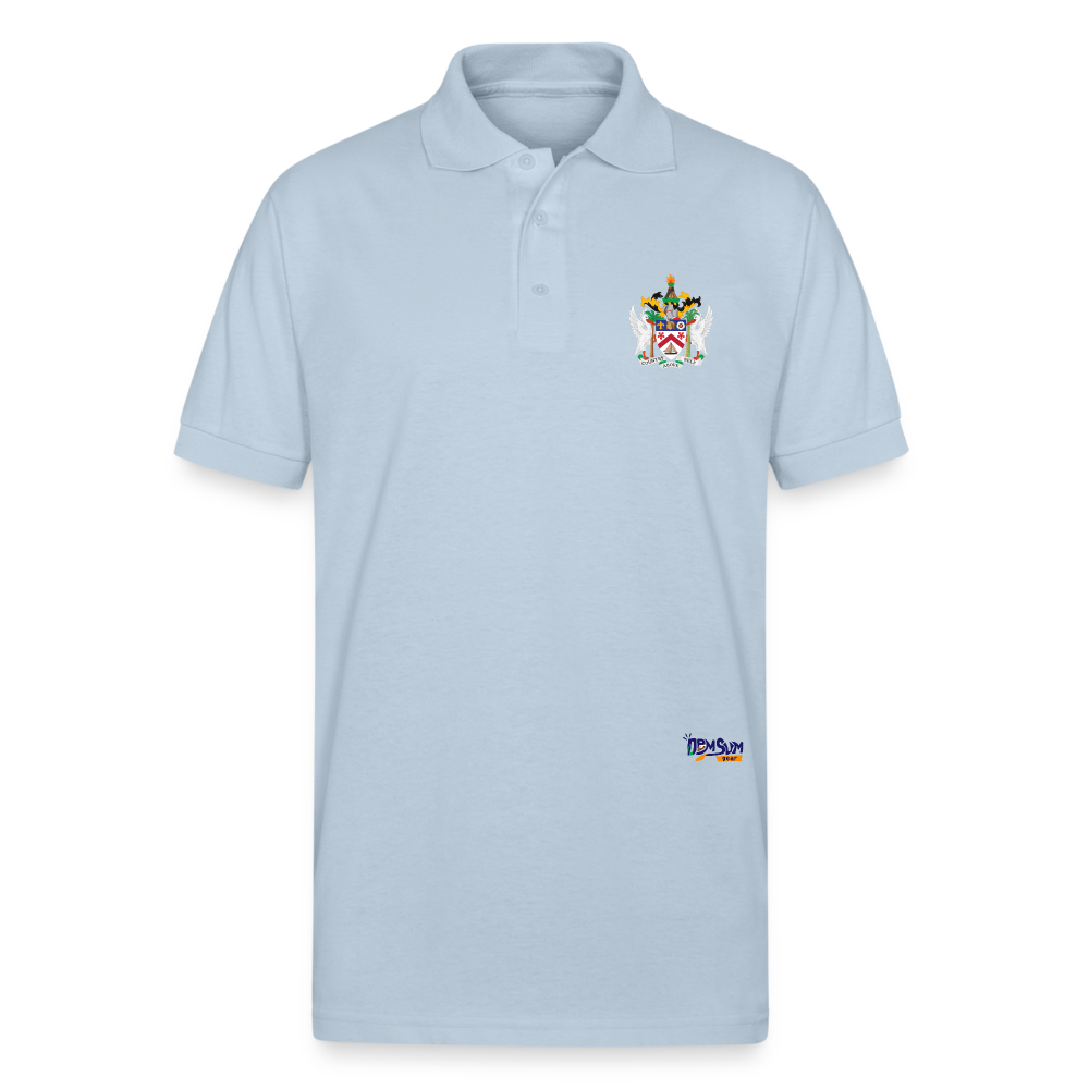 St Kitts n Nevis  Unisex 50/50 Jersey Polo - light blue