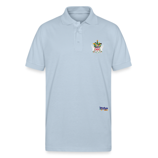 St Kitts n Nevis  Unisex 50/50 Jersey Polo - light blue