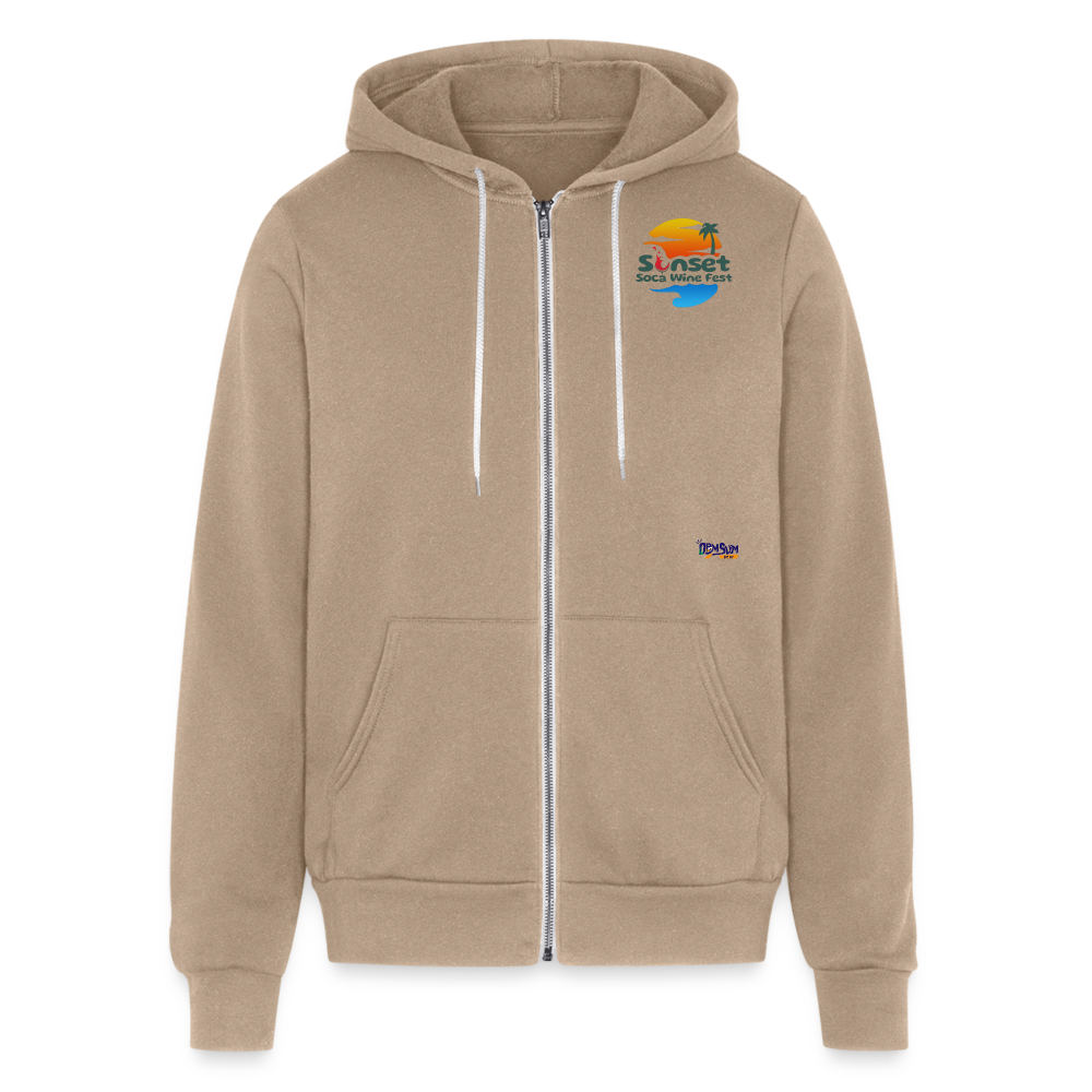 Zip Hoodie SUNSET CHARACTERS COLORFUL - tan