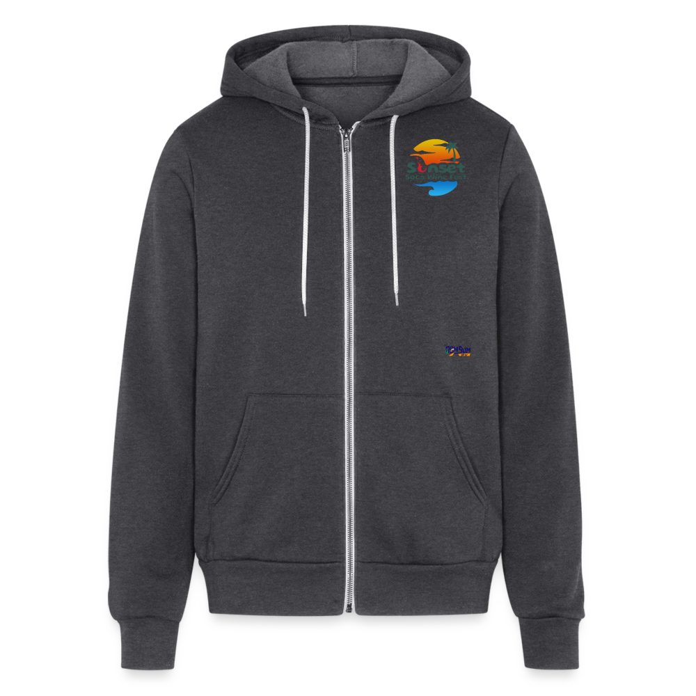 Zip Hoodie SUNSET CHARACTERS COLORFUL - charcoal grey