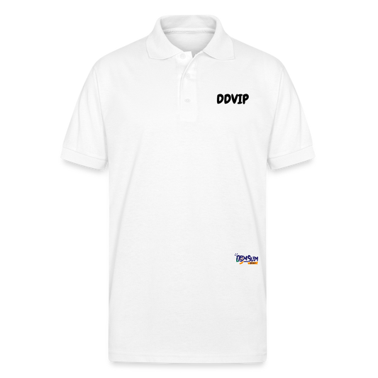 DDVIP Gildan Unisex 50/50 Jersey Polo - white