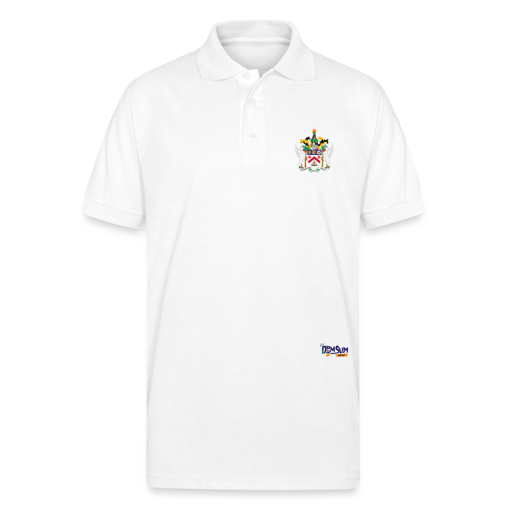 St Kitts n Nevis  Unisex 50/50 Jersey Polo - white