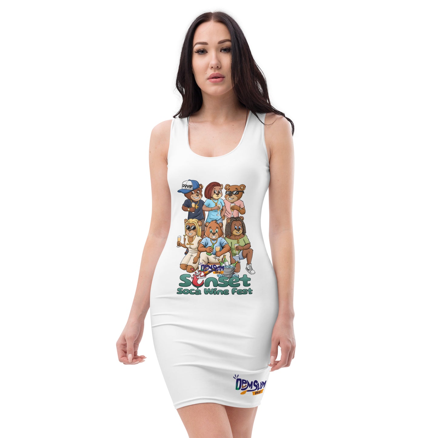 Sunset White Bodycon dress