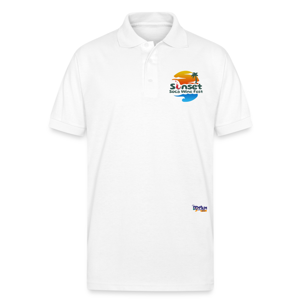 Sunset Gildan Unisex 50/50 Jersey Polo - white