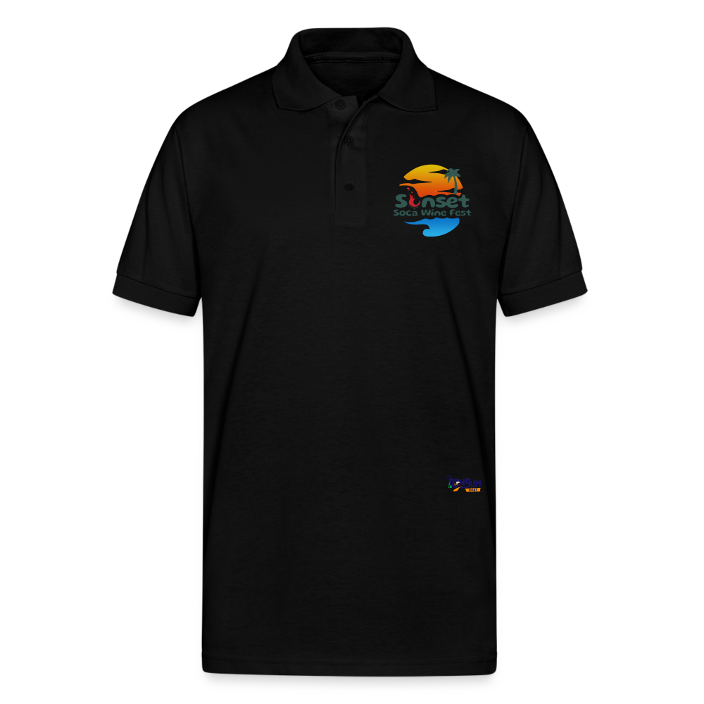 Sunset Gildan Unisex 50/50 Jersey Polo - black