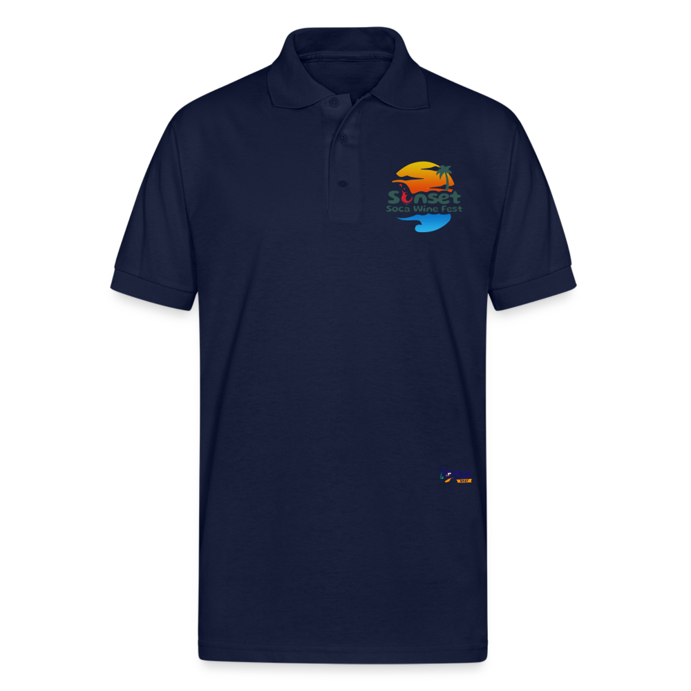 Sunset Gildan Unisex 50/50 Jersey Polo - navy