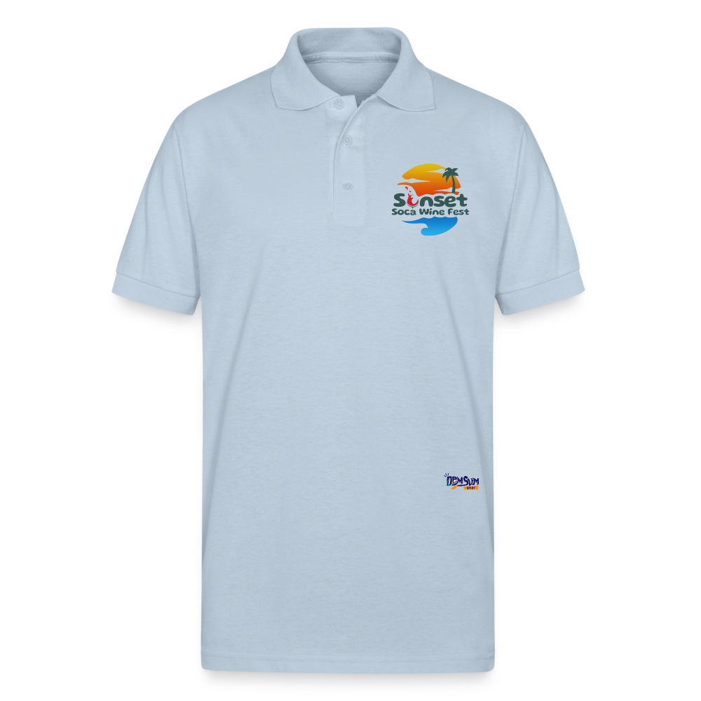 Sunset Gildan Unisex 50/50 Jersey Polo - light blue