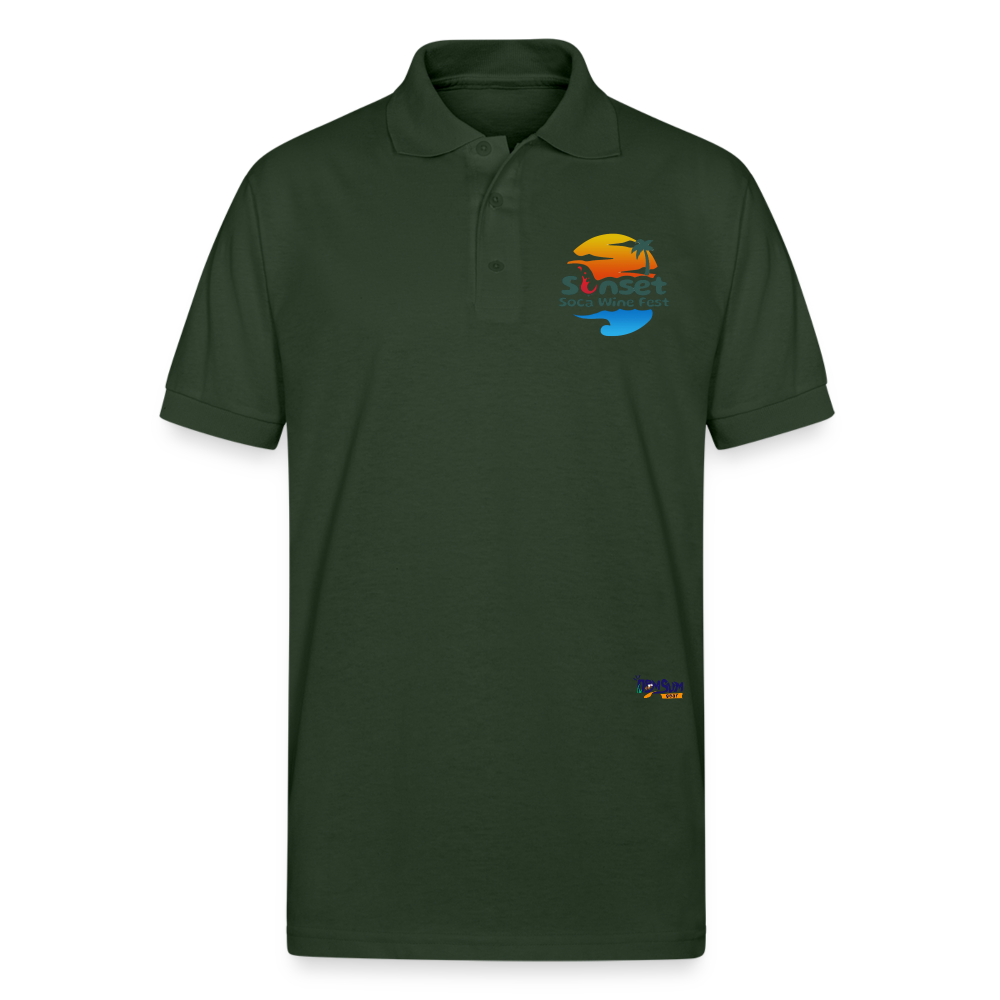Sunset Gildan Unisex 50/50 Jersey Polo - forest green