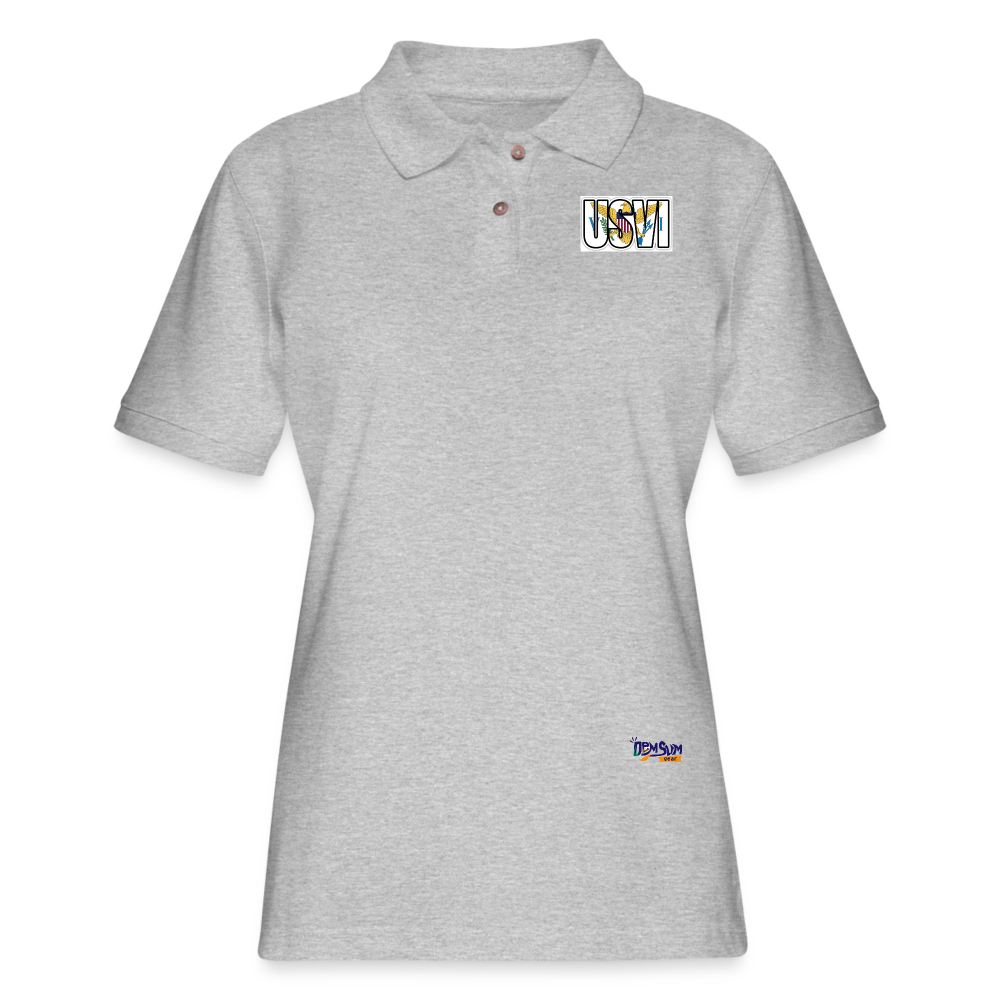 USVI Women's Pique Polo Shirt - heather gray