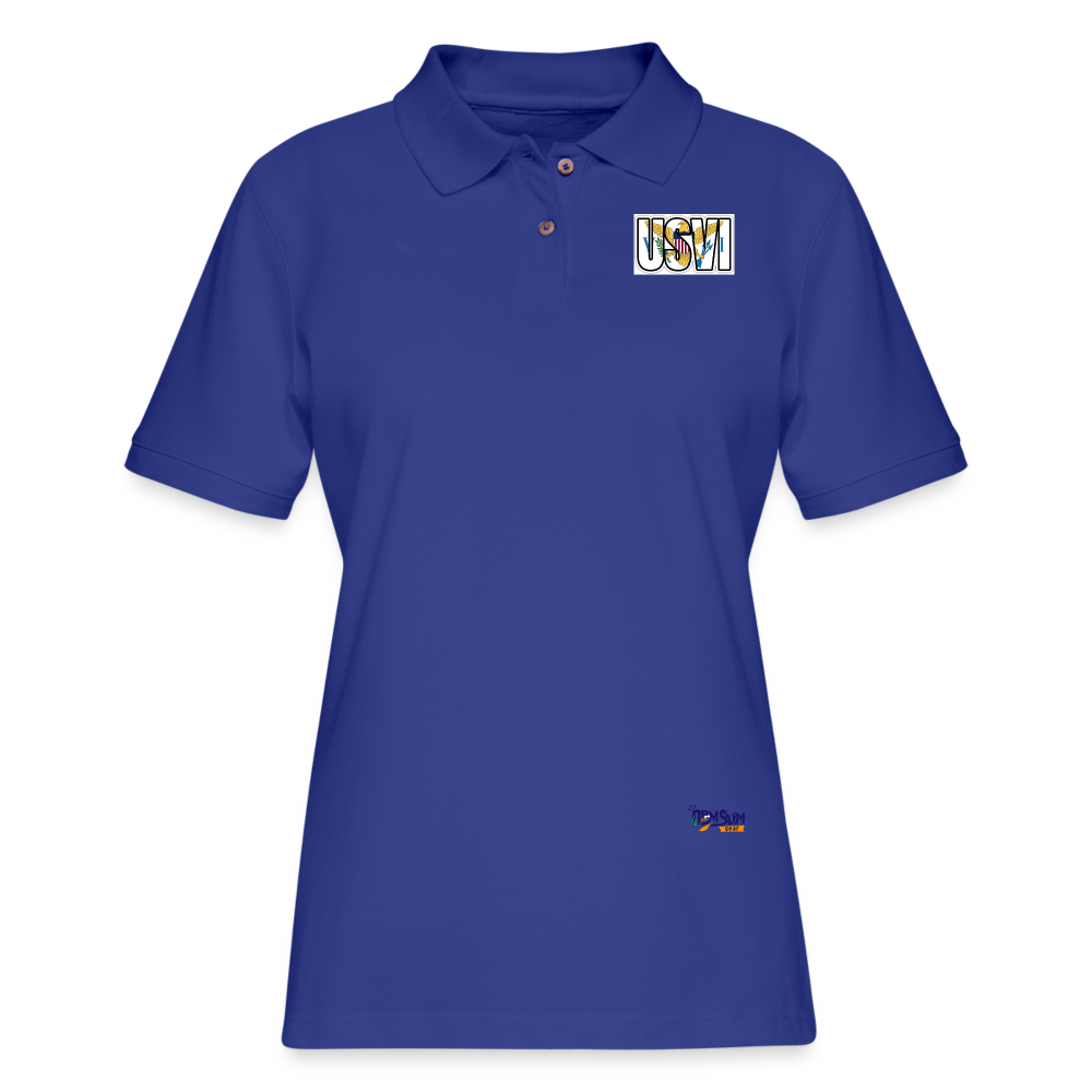 USVI Women's Pique Polo Shirt - royal blue