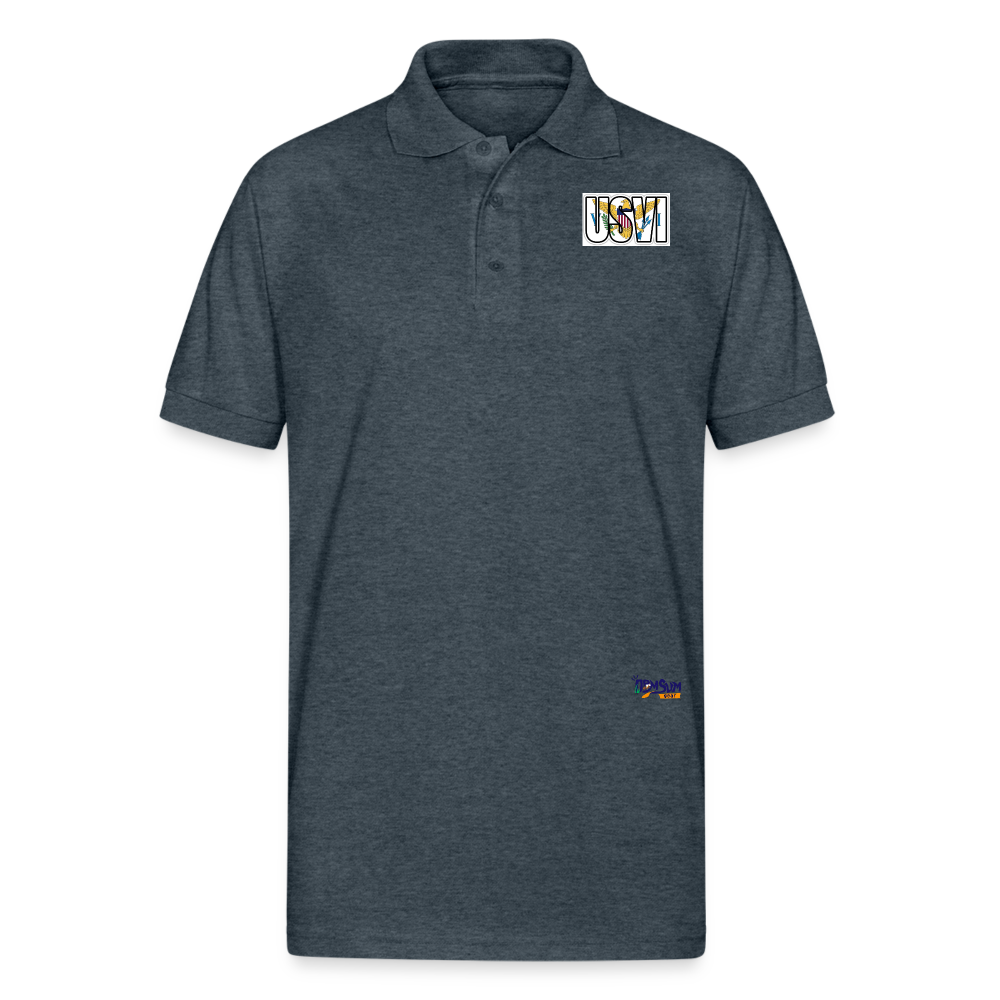 USVI Gildan Unisex 50/50 Jersey Polo - deep heather