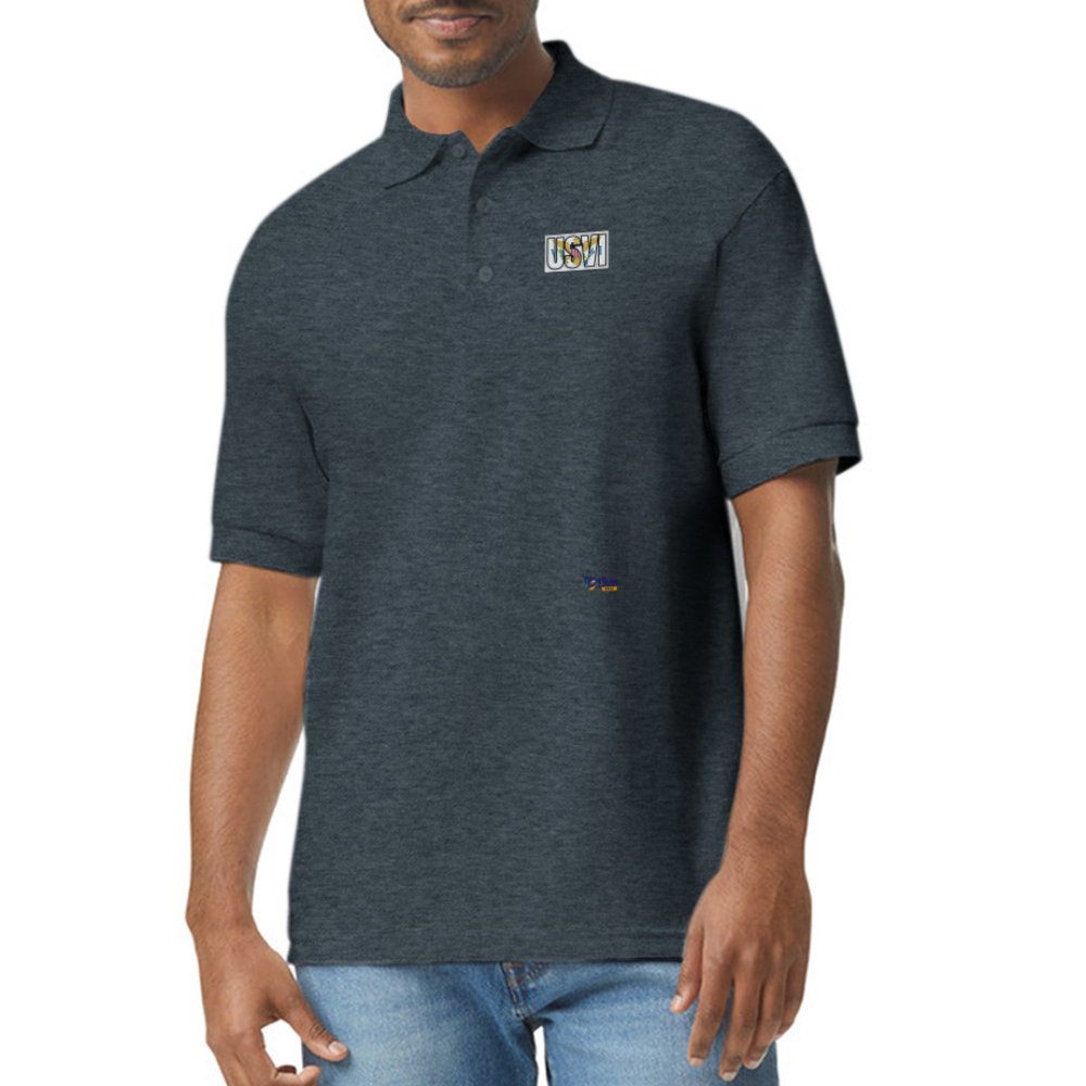 USVI Gildan Unisex 50/50 Jersey Polo - deep heather