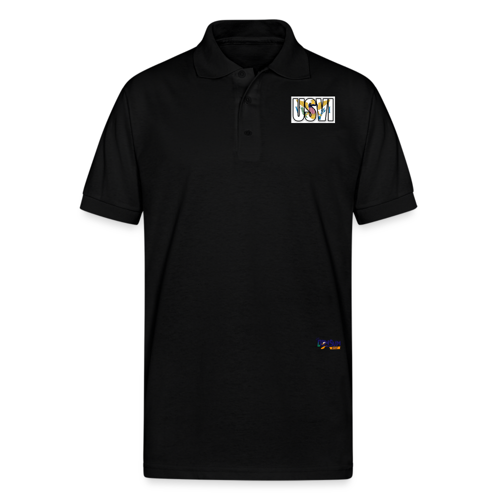 USVI Gildan Unisex 50/50 Jersey Polo - black