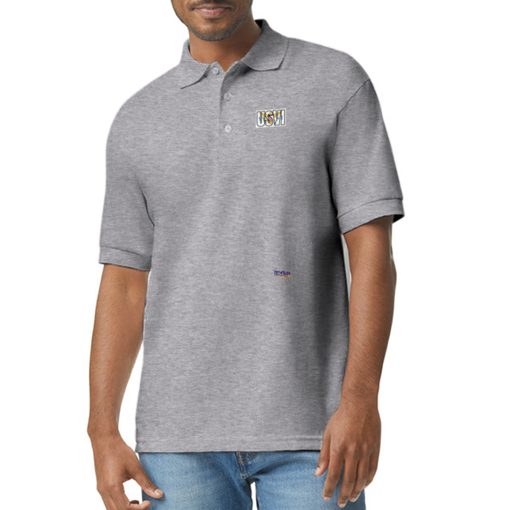 USVI Gildan Unisex 50/50 Jersey Polo - heather gray