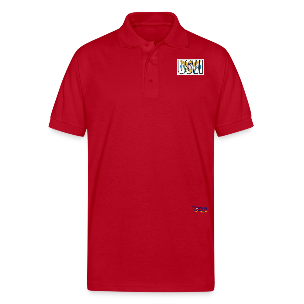 USVI Gildan Unisex 50/50 Jersey Polo - red
