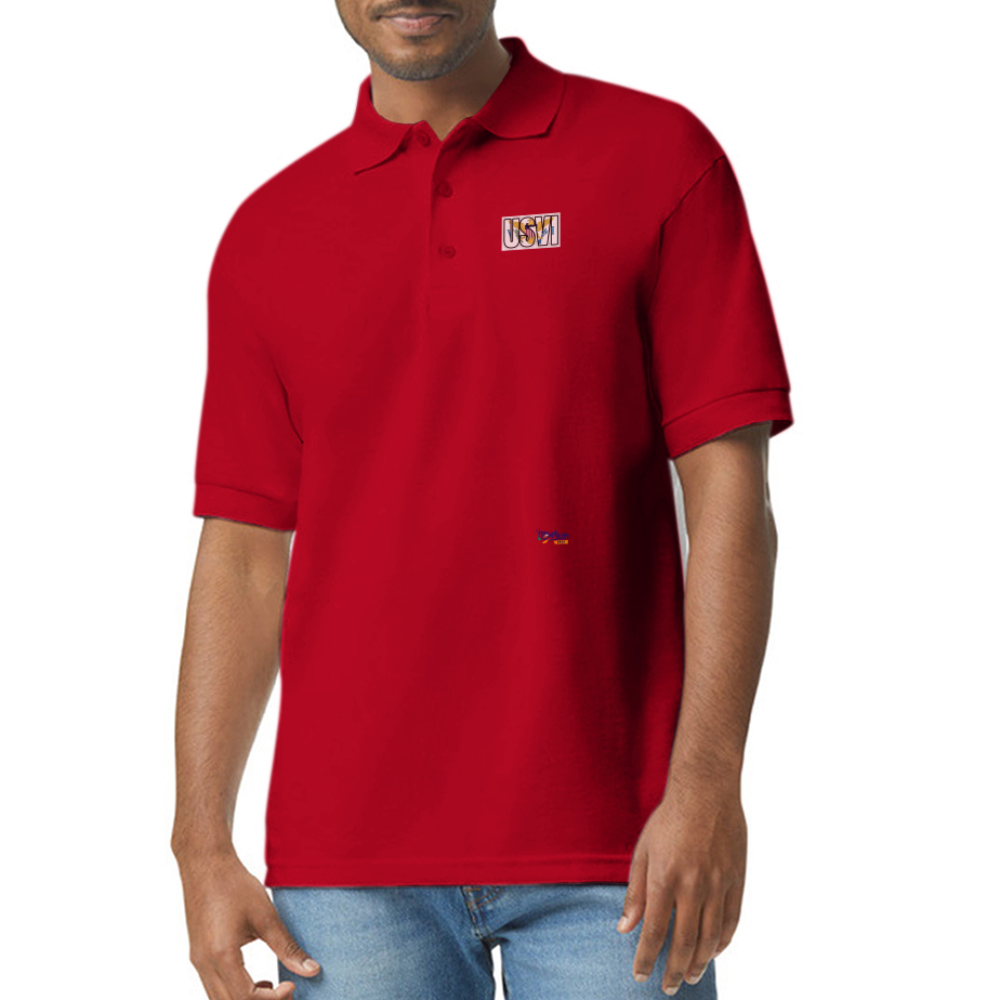 USVI Gildan Unisex 50/50 Jersey Polo - red