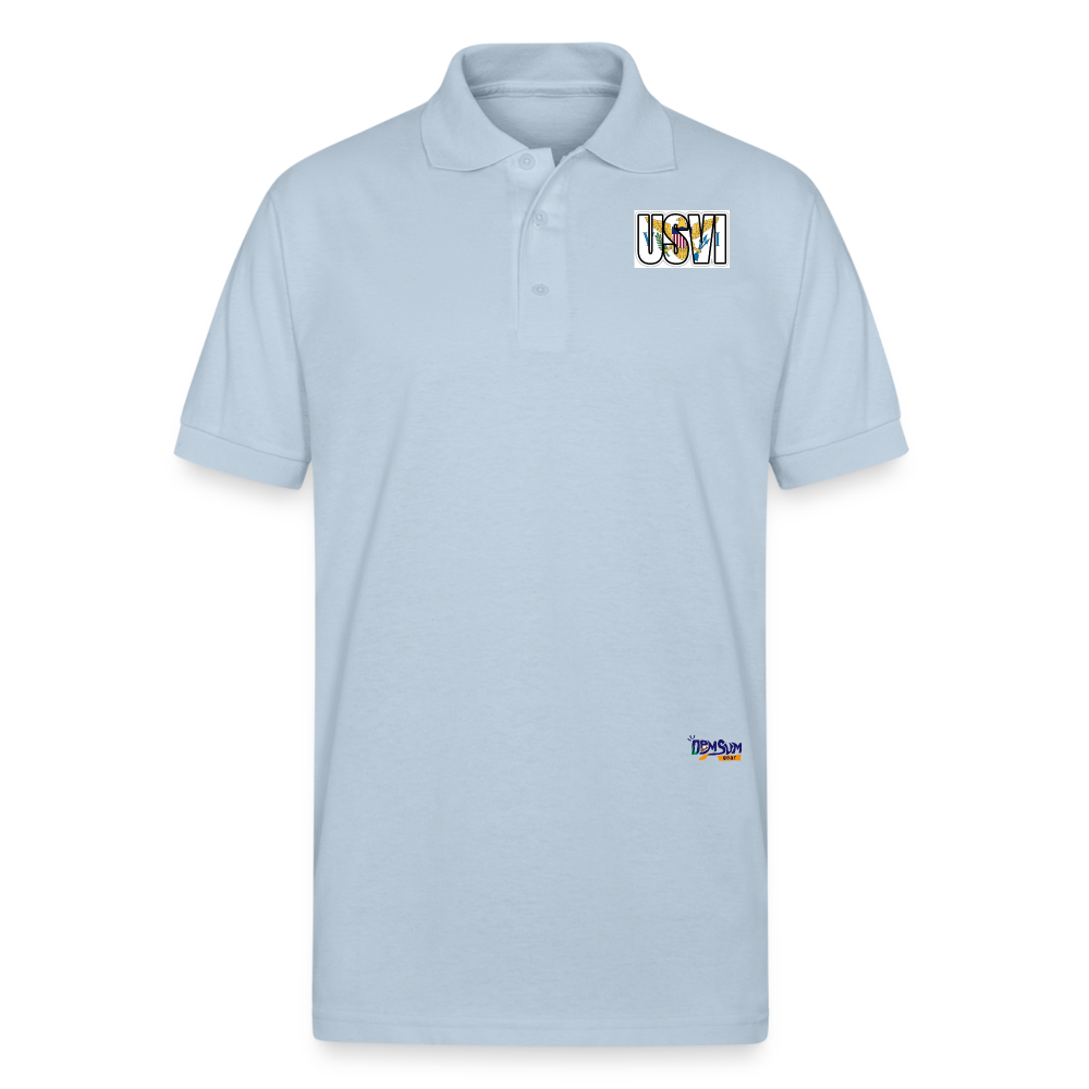 USVI Gildan Unisex 50/50 Jersey Polo - light blue