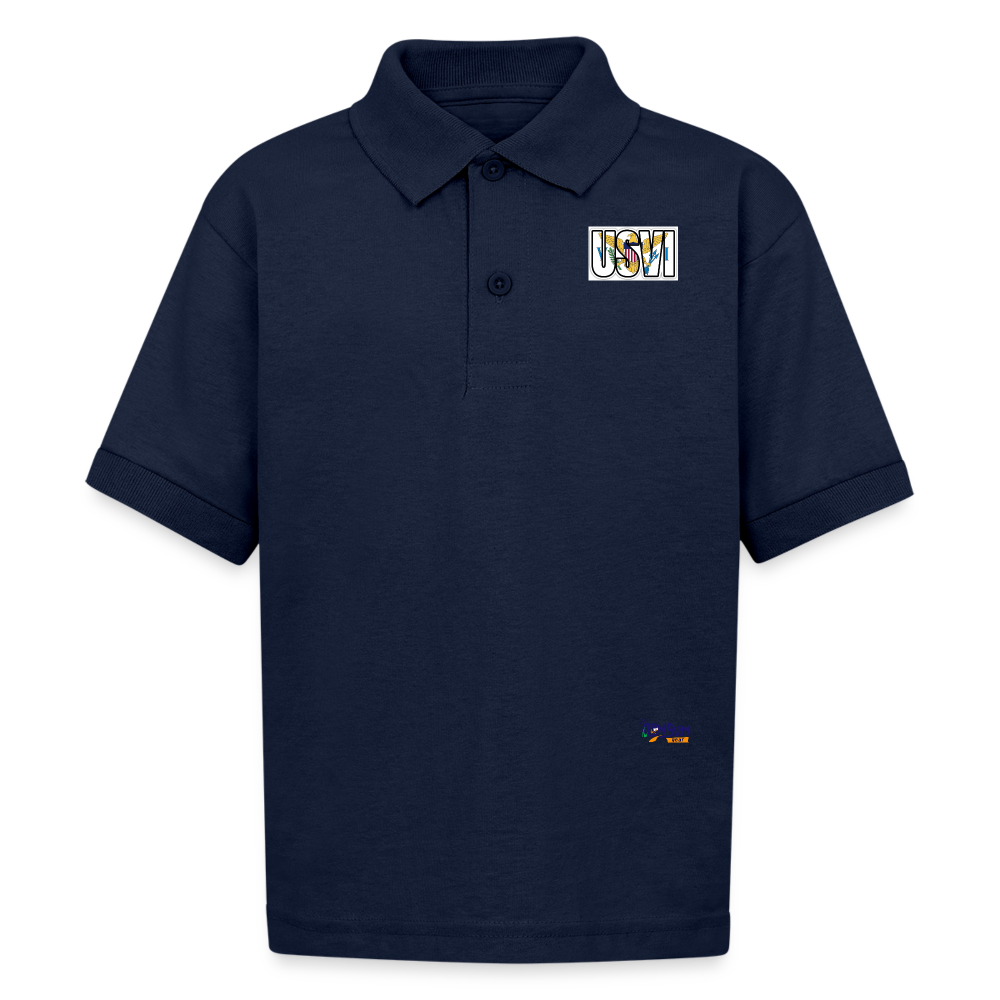 USVI Gildan Kid's 50/50 Jersey Polo - navy