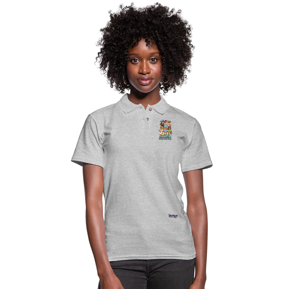 SUNSET CHARACTER Women's Pique Polo Shirt - heather gray