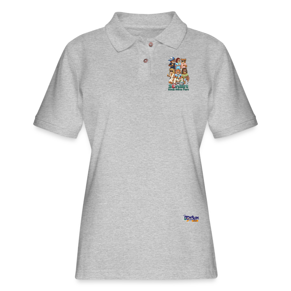 SUNSET CHARACTER Women's Pique Polo Shirt - heather gray