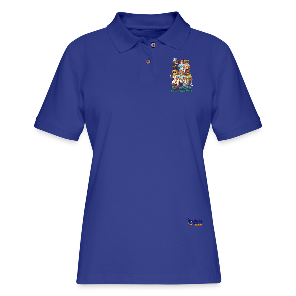 SUNSET CHARACTER Women's Pique Polo Shirt - royal blue