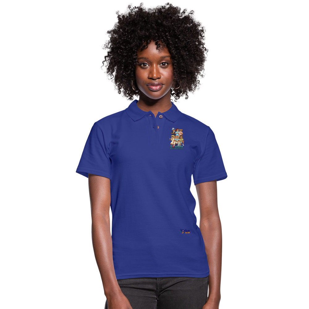 SUNSET CHARACTER Women's Pique Polo Shirt - royal blue