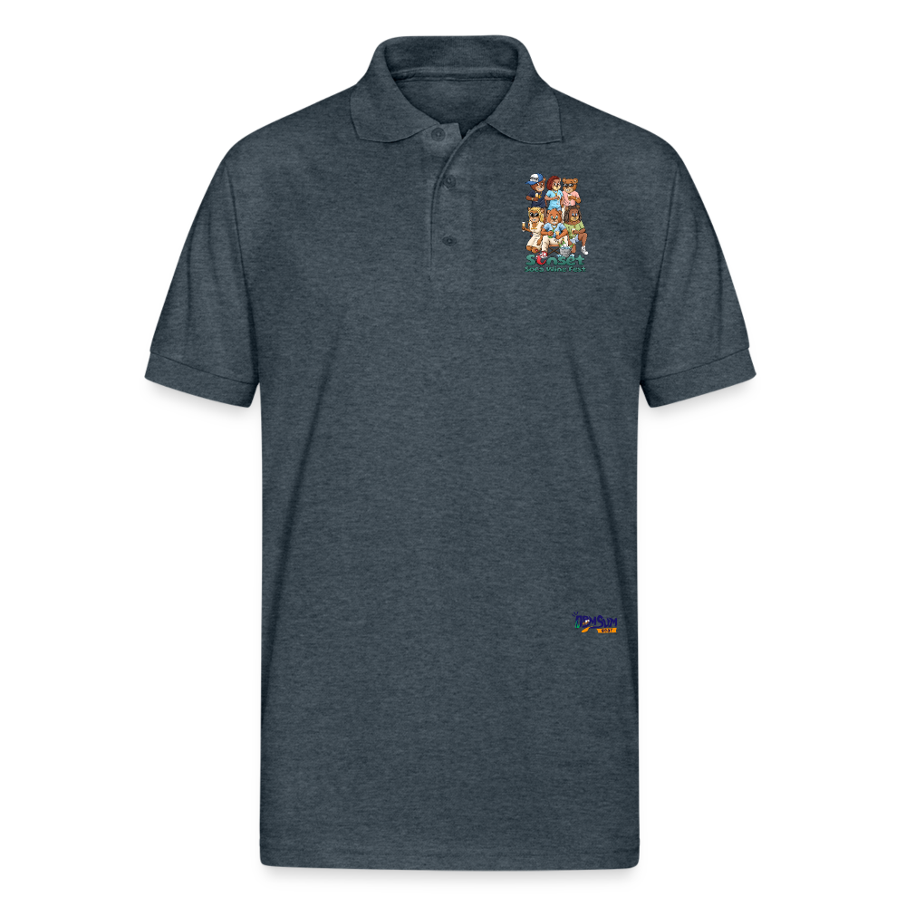 CHARACTER SUNSET SOCA Gildan Unisex 50/50 Jersey Polo - deep heather