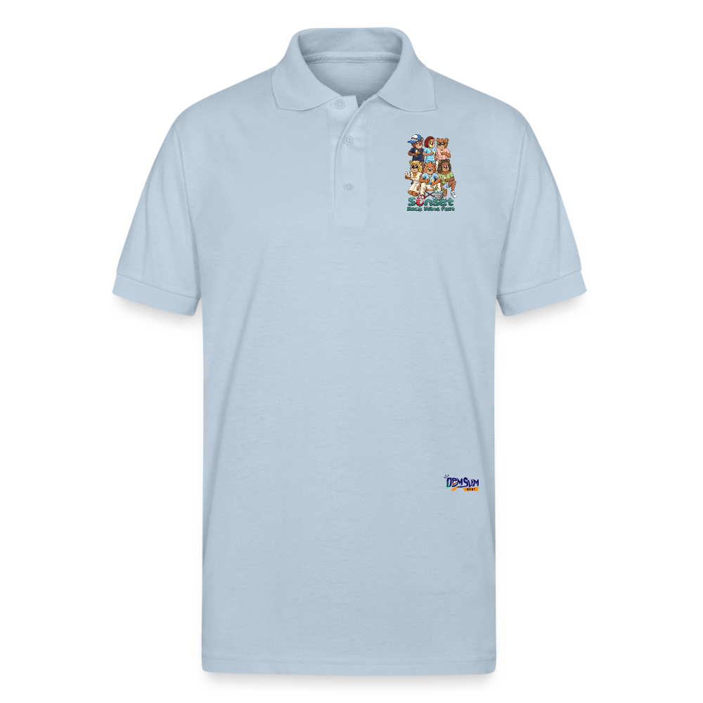 CHARACTER SUNSET SOCA Gildan Unisex 50/50 Jersey Polo - light blue