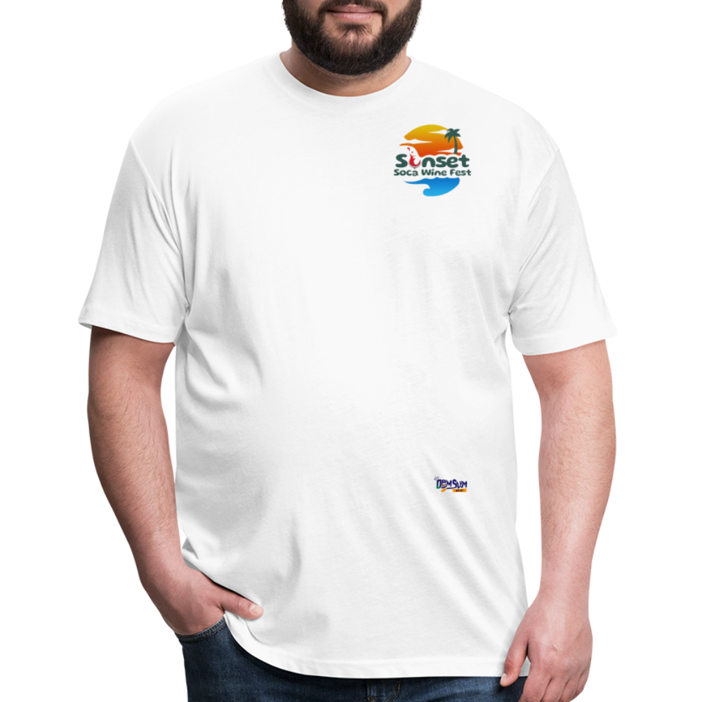 SUNSET LOGO Fitted Cotton/Poly T-Shirt by Next Level - white
