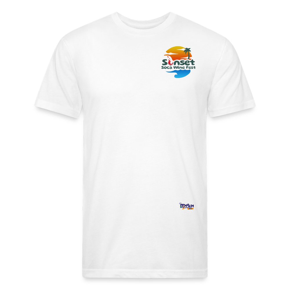 SUNSET LOGO Fitted Cotton/Poly T-Shirt by Next Level - white