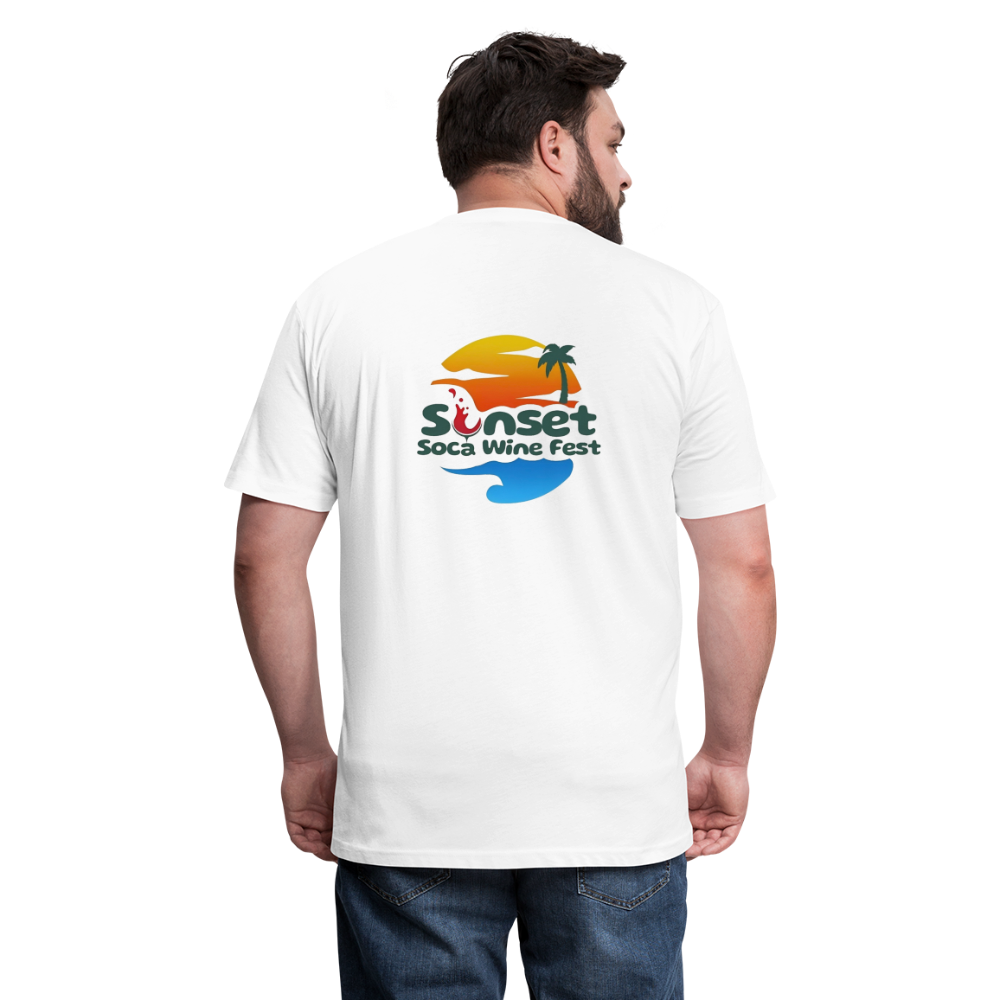 SUNSET LOGO Fitted Cotton/Poly T-Shirt by Next Level - white