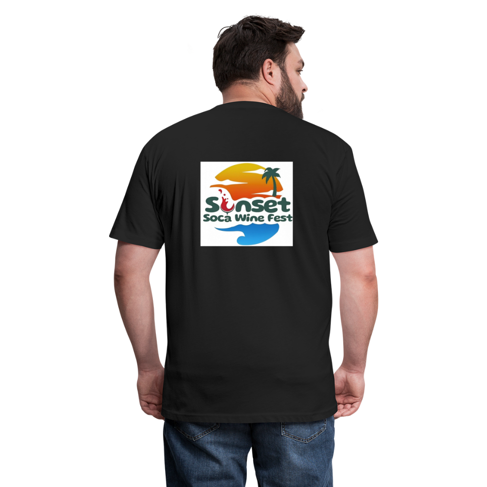 SUNSET LOGO Fitted Cotton/Poly T-Shirt by Next Level - black