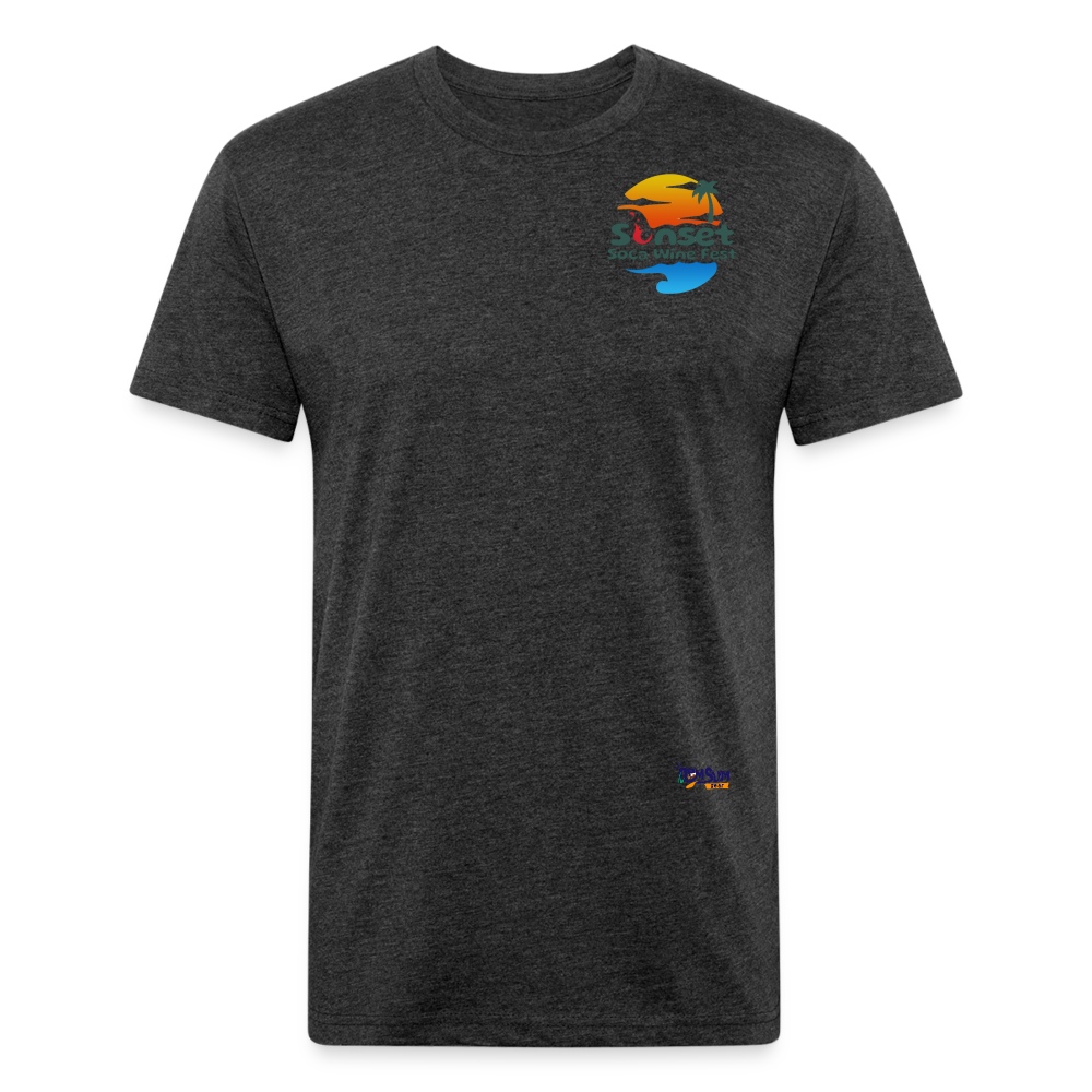 SUNSET LOGO Fitted Cotton/Poly T-Shirt by Next Level - heather black