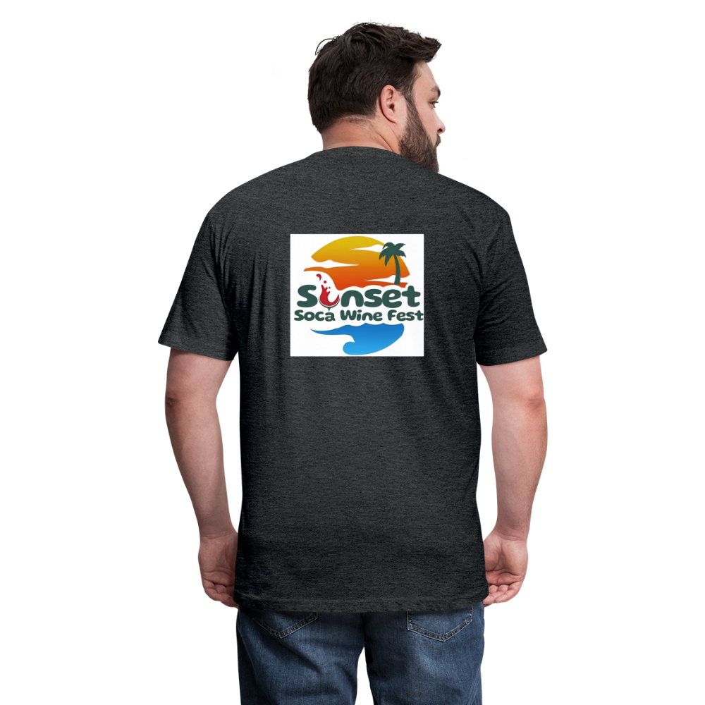 SUNSET LOGO Fitted Cotton/Poly T-Shirt by Next Level - heather black