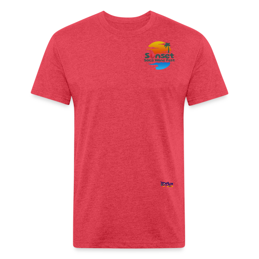 SUNSET LOGO Fitted Cotton/Poly T-Shirt by Next Level - heather red