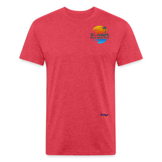 SUNSET LOGO Fitted Cotton/Poly T-Shirt by Next Level - heather red